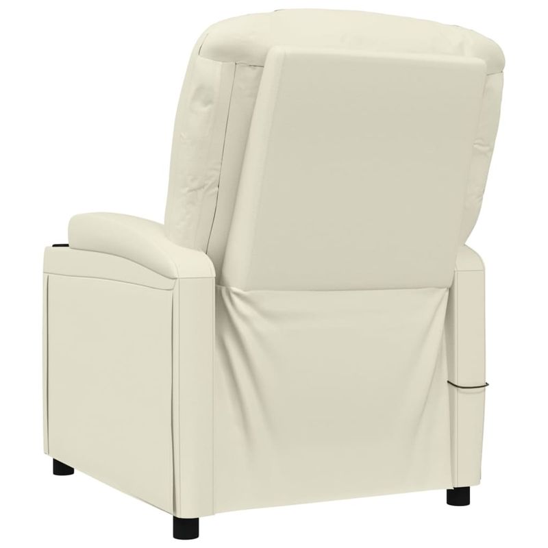 Ingrijire personala si Cosmetice - Sanatate si wellness - Articole wellness - Fotolii de masaj - Fotoliu de masaj, alb crem, piele ecologica - Infinity.ro