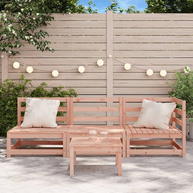 Casa si Gradina - Gradina si terasa - Mobilier exterior - Canapele si fotolii gradina - Canapea de gradina cu 3 locuri, lemn masiv douglas, model colț + 2x scaun - Infinity.ro