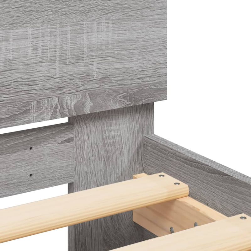 Casa si Gradina - Mobilier - Paturi si accesorii - Paturi - Cadru de pat cu tablie gri sonoma 75x190 cm lemn prelucrat - Infinity.ro