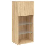 Casa si Gradina - Mobilier - Comode si corpuri - Comode - Unitati de perete TV cu LED-uri, 5 piese, stejar sonoma, lemn - Infinity.ro