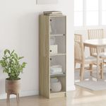 Casa si Gradina - Mobilier - Comode si corpuri - Corpuri bucatarie - Dulap inalt cu usi din sticla, stejar sonoma, 35x37x142 cm - Infinity.ro