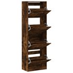 Casa si Gradina - Mobilier - Organizare si depozitare - Organizator incaltaminte - Pantofar cu 4 sertare rabatabile, stejar fumuriu, 60x34x187,5cm - Infinity.ro