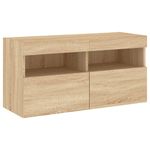 Casa si Gradina - Mobilier - Comode si corpuri - Comode - Unitati de perete TV cu LED-uri, 5 piese, stejar sonoma, lemn - Infinity.ro