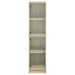 Casa si Gradina - Mobilier - Comode si corpuri - Corpuri bucatarie - Dulap inalt cu usi din sticla, stejar sonoma, 35x37x142 cm - Infinity.ro
