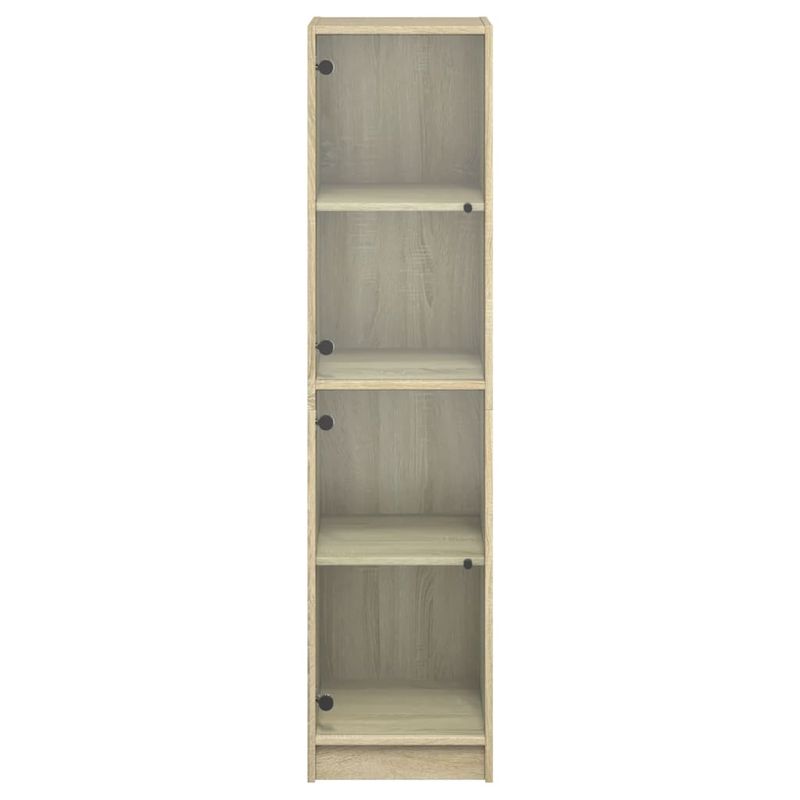 Casa si Gradina - Mobilier - Comode si corpuri - Corpuri bucatarie - Dulap inalt cu usi din sticla, stejar sonoma, 35x37x142 cm - Infinity.ro