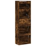 Casa si Gradina - Mobilier - Organizare si depozitare - Organizator incaltaminte - Pantofar cu 4 sertare rabatabile, stejar fumuriu, 60x34x187,5cm - Infinity.ro