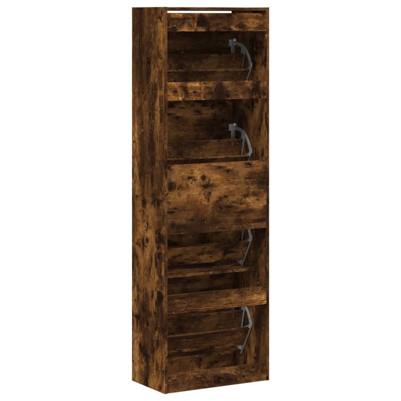 Casa si Gradina - Mobilier - Organizare si depozitare - Organizator incaltaminte - Pantofar cu 4 sertare rabatabile, stejar fumuriu, 60x34x187,5cm - Infinity.ro