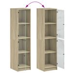 Casa si Gradina - Mobilier - Comode si corpuri - Corpuri bucatarie - Dulap inalt cu usi din sticla, stejar sonoma, 35x37x142 cm - Infinity.ro