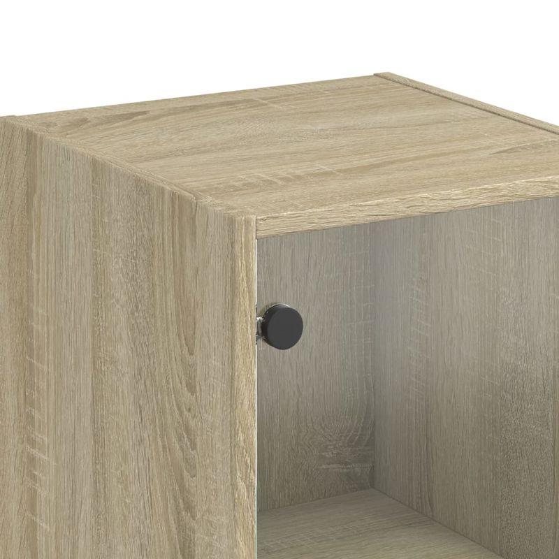 Casa si Gradina - Mobilier - Comode si corpuri - Corpuri bucatarie - Dulap inalt cu usi din sticla, stejar sonoma, 35x37x142 cm - Infinity.ro