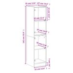 Casa si Gradina - Mobilier - Comode si corpuri - Corpuri bucatarie - Dulap inalt cu usi din sticla, stejar sonoma, 35x37x142 cm - Infinity.ro