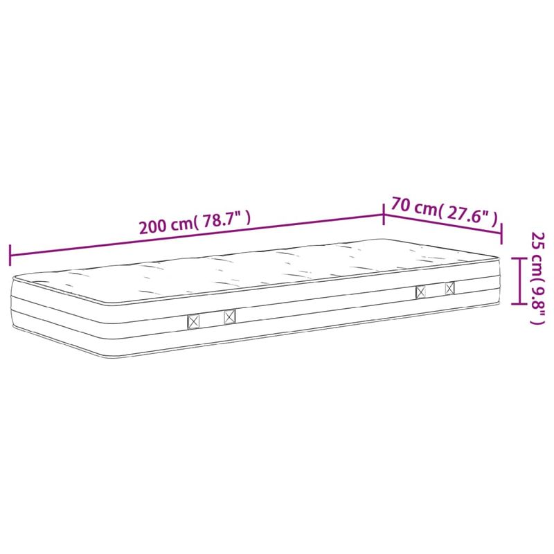 Casa si Gradina - Mobilier - Saltele si somiere - Saltele - Saltea cu arcuri buzunar, fermitate medie, 70x200 cm - Infinity.ro