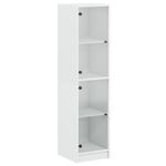 Casa si Gradina - Mobilier - Comode si corpuri - Comode - Dulap cu usi din sticla, alb, 35x37x142 cm - Infinity.ro