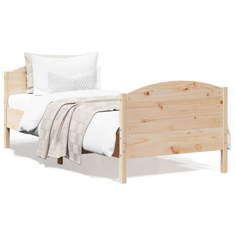 Casa si Gradina - Mobilier - Paturi si accesorii - Paturi - Cadru de pat cu tablie, 75x190 cm, lemn masiv de pin - Infinity.ro