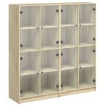 Casa si Gradina - Mobilier - Biblioteci si rafturi - Biblioteci - Biblioteca cu usi stejar sonoma 136x37x142 cm lemn compozit - Infinity.ro