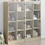 Casa si Gradina - Mobilier - Biblioteci si rafturi - Biblioteci - Biblioteca cu usi stejar sonoma 136x37x142 cm lemn compozit - Infinity.ro