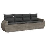 Casa si Gradina - Gradina si terasa - Mobilier exterior - Seturi mobila gradina - Set canapea de gradina cu perne, 4 piese, gri, poliratan - Infinity.ro
