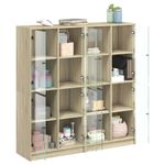 Casa si Gradina - Mobilier - Biblioteci si rafturi - Biblioteci - Biblioteca cu usi stejar sonoma 136x37x142 cm lemn compozit - Infinity.ro