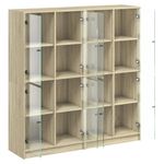 Casa si Gradina - Mobilier - Biblioteci si rafturi - Biblioteci - Biblioteca cu usi stejar sonoma 136x37x142 cm lemn compozit - Infinity.ro