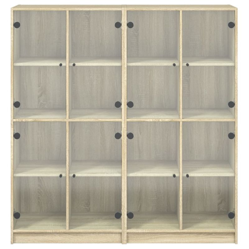Casa si Gradina - Mobilier - Biblioteci si rafturi - Biblioteci - Biblioteca cu usi stejar sonoma 136x37x142 cm lemn compozit - Infinity.ro