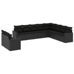 Casa si Gradina - Gradina si terasa - Mobilier exterior - Canapele si fotolii gradina - Set canapele de gradina cu perne, 10 piese, negru, poliratan - Infinity.ro
