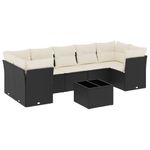 Casa si Gradina - Gradina si terasa - Mobilier exterior - Seturi mobila gradina - Set mobilier de gradina cu perne, 8 piese, negru, poliratan - Infinity.ro