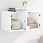 Casa si Gradina - Mobilier - Dulapuri si sifoniere - Dulapuri - Dulap de perete cu usi din sticla, alb, 68,5x37x35 cm - Infinity.ro