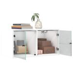 Casa si Gradina - Mobilier - Dulapuri si sifoniere - Dulapuri - Dulap de perete cu usi din sticla, alb, 68,5x37x35 cm - Infinity.ro