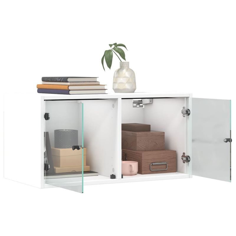Casa si Gradina - Mobilier - Dulapuri si sifoniere - Dulapuri - Dulap de perete cu usi din sticla, alb, 68,5x37x35 cm - Infinity.ro