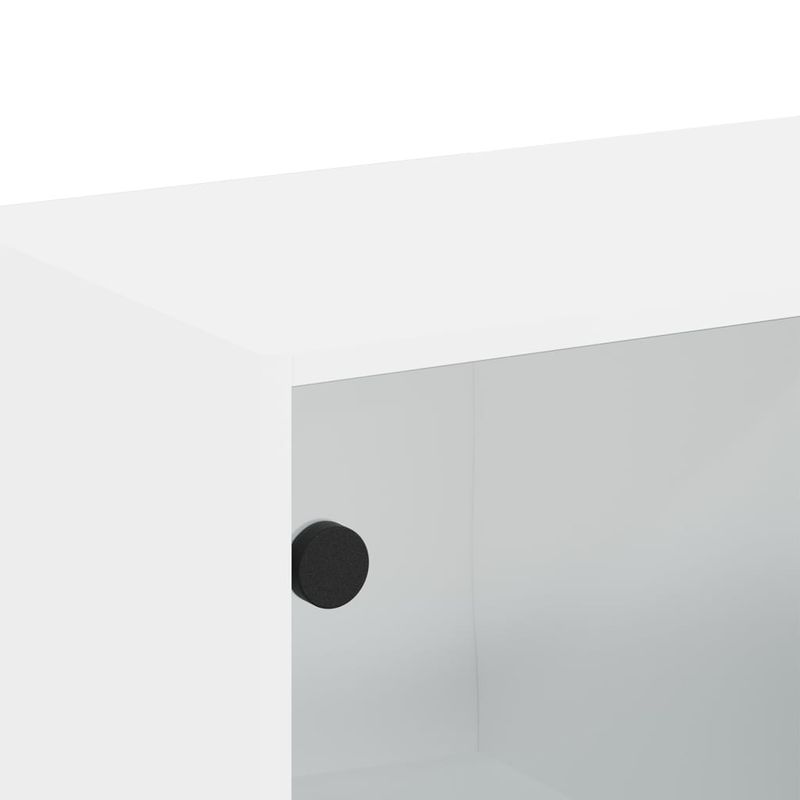 Casa si Gradina - Mobilier - Dulapuri si sifoniere - Dulapuri - Dulap de perete cu usi din sticla, alb, 68,5x37x35 cm - Infinity.ro