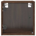 Casa si Gradina - Mobilier - Comode si corpuri - Noptiere - Noptiera cu usa din sticla, Stejar maro 35x37x35 cm - Infinity.ro