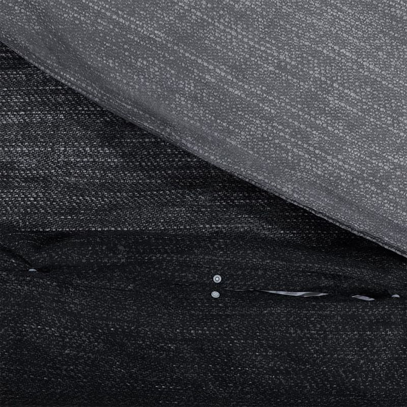 Casa si Gradina - Textile si covoare - Lenjerii de pat - Seturi de lenjerie - Set cu husa de pilota, gri inchis, 200x200 cm, bumbac, gri închis și negru, mărime 200x200 cm + 65x65 cm - Infinity.ro
