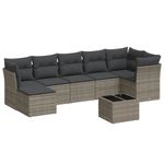 Casa si Gradina - Gradina si terasa - Mobilier exterior - Seturi mobila gradina - Set canapele de gradina cu perne, 8 piese, gri, poliratan - Infinity.ro