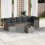 Casa si Gradina - Gradina si terasa - Mobilier exterior - Seturi mobila gradina - Set canapele de gradina cu perne, 8 piese, gri, poliratan - Infinity.ro