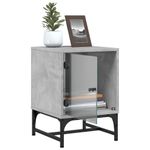 Casa si Gradina - Mobilier - Comode si corpuri - Noptiere - Noptiere cu usi din sticla, 2 buc., gri beton, 35x37x50 cm - Infinity.ro