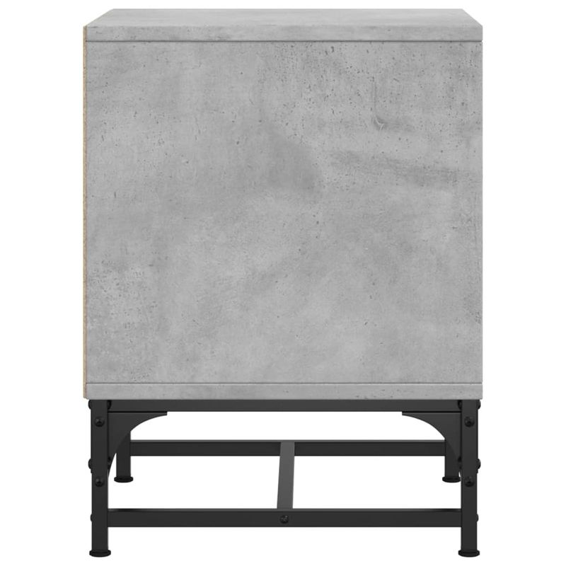Casa si Gradina - Mobilier - Comode si corpuri - Noptiere - Noptiere cu usi din sticla, 2 buc., gri beton, 35x37x50 cm - Infinity.ro