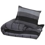 Casa si Gradina - Textile si covoare - Lenjerii de pat - Seturi de lenjerie - Set cu husa de pilota, gri inchis, 200x200 cm, bumbac, gri închis, mărime 200x200 cm + 50x75 cm - Infinity.ro