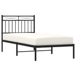 Casa si Gradina - Mobilier - Paturi si accesorii - Paturi - Cadru pat metalic cu tablie, negru, 90x200 cm - Infinity.ro