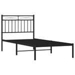 Casa si Gradina - Mobilier - Paturi si accesorii - Paturi - Cadru pat metalic cu tablie, negru, 90x200 cm - Infinity.ro