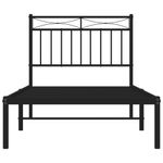 Casa si Gradina - Mobilier - Paturi si accesorii - Paturi - Cadru pat metalic cu tablie, negru, 90x200 cm - Infinity.ro