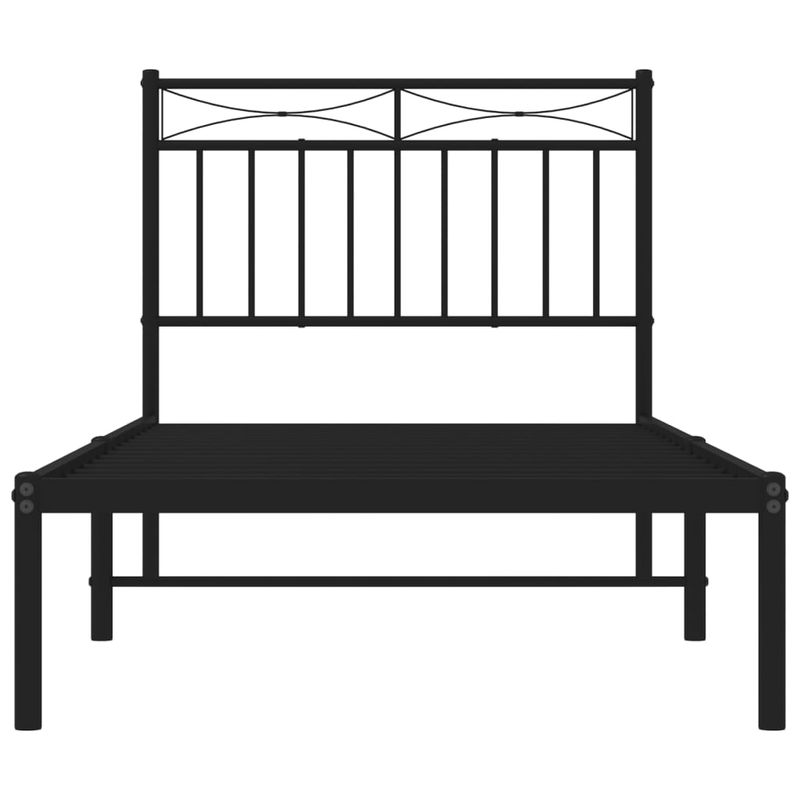 Casa si Gradina - Mobilier - Paturi si accesorii - Paturi - Cadru pat metalic cu tablie, negru, 90x200 cm - Infinity.ro