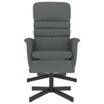 Casa si Gradina - Mobilier - Scaune si fotolii - Fotolii - Fotoliu rabatabil cu taburet, gri, piele ecologica - Infinity.ro
