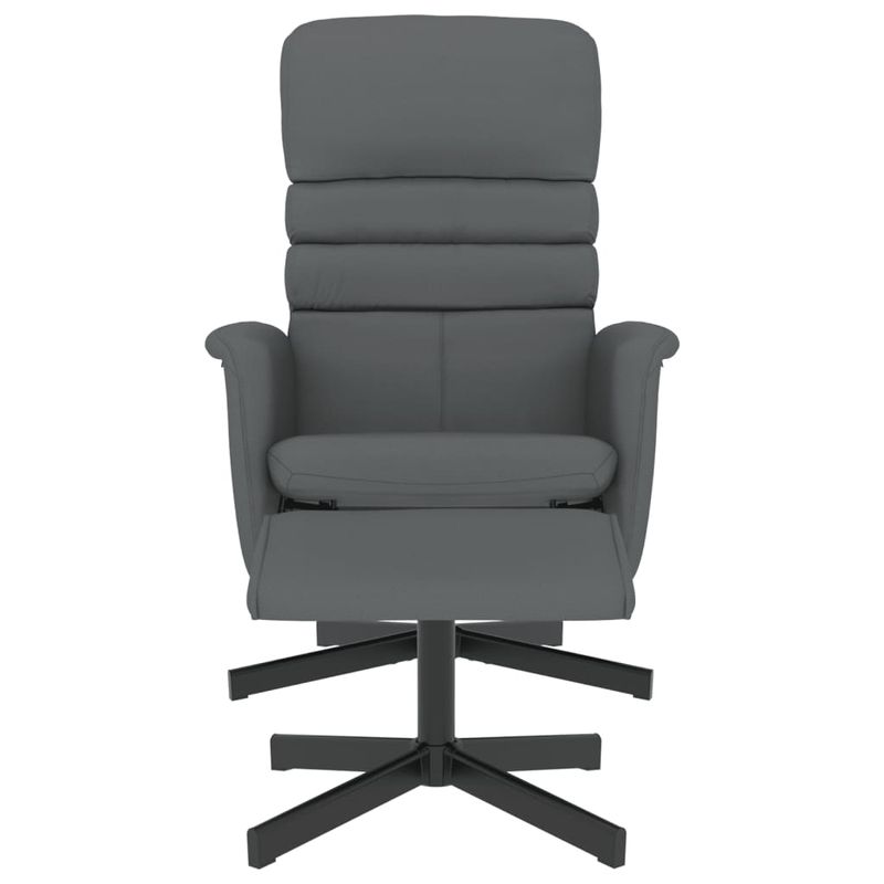 Casa si Gradina - Mobilier - Scaune si fotolii - Fotolii - Fotoliu rabatabil cu taburet, gri, piele ecologica - Infinity.ro