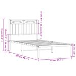 Casa si Gradina - Mobilier - Paturi si accesorii - Paturi - Cadru pat metalic cu tablie, negru, 90x200 cm - Infinity.ro