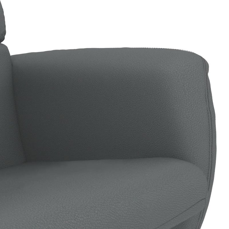 Casa si Gradina - Mobilier - Scaune si fotolii - Fotolii - Fotoliu rabatabil cu taburet, gri, piele ecologica - Infinity.ro