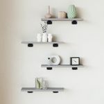 Casa si Gradina - Mobilier - Biblioteci si rafturi - Rafturi - Rafturi de perete, 4 buc., gri sonoma, 40x10x1,5 cm, lemn - Infinity.ro