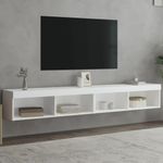 Casa si Gradina - Mobilier - Comode si corpuri - Comode - Comode TV cu lumini LED, 2 buc., alb, 100x30x30 cm - Infinity.ro