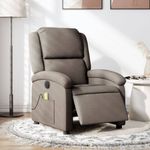Ingrijire personala si Cosmetice - Sanatate si wellness - Articole wellness - Fotolii de masaj - Fotoliu electric de masaj rabatabil, gri taupe, textil - Infinity.ro