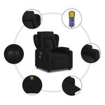 Ingrijire personala si Cosmetice - Sanatate si wellness - Articole wellness - Fotolii de masaj - Fotoliu electric de masaj rabatabil cu ridicare, negru, textil - Infinity.ro
