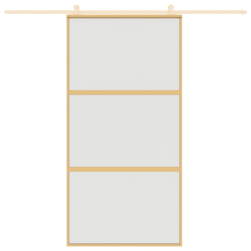 Casa si Gradina - Constructii - Usi interior, exterior si garaj - Usi interior - Usa glisanta, auriu, 102,5x205 cm, sticla ESG mata si aluminiu - Infinity.ro