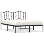 Casa si Gradina - Mobilier - Paturi si accesorii - Paturi - Cadru de pat metalic cu tablie, negru, 135x190 cm - Infinity.ro
